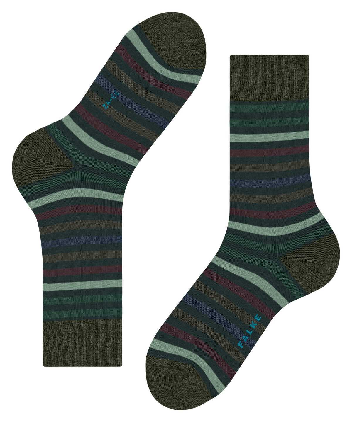 Falke Tinted Stripe Socks Zokni Férfi Zöld | KBAG-41987