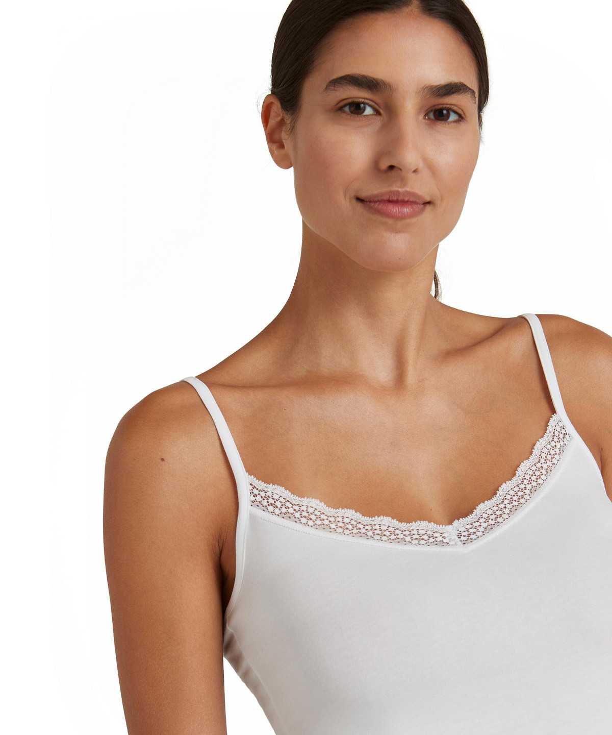 Falke Top Round-neck Daily Lace Bras & Tops Női Fehér | EAKD-86270