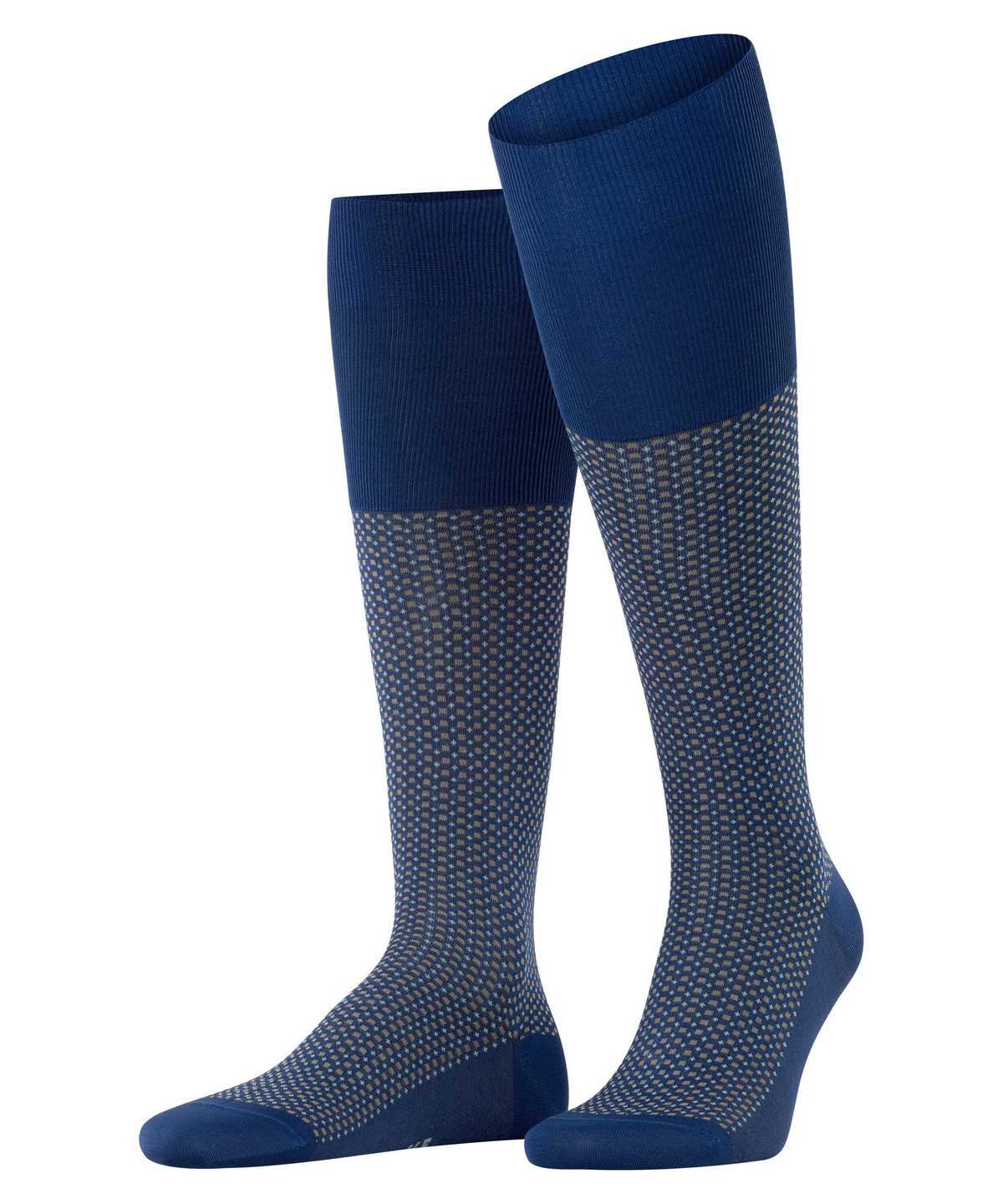 Falke Uptown Tie Knee-high Socks Zokni Férfi Kék | SUND-42835