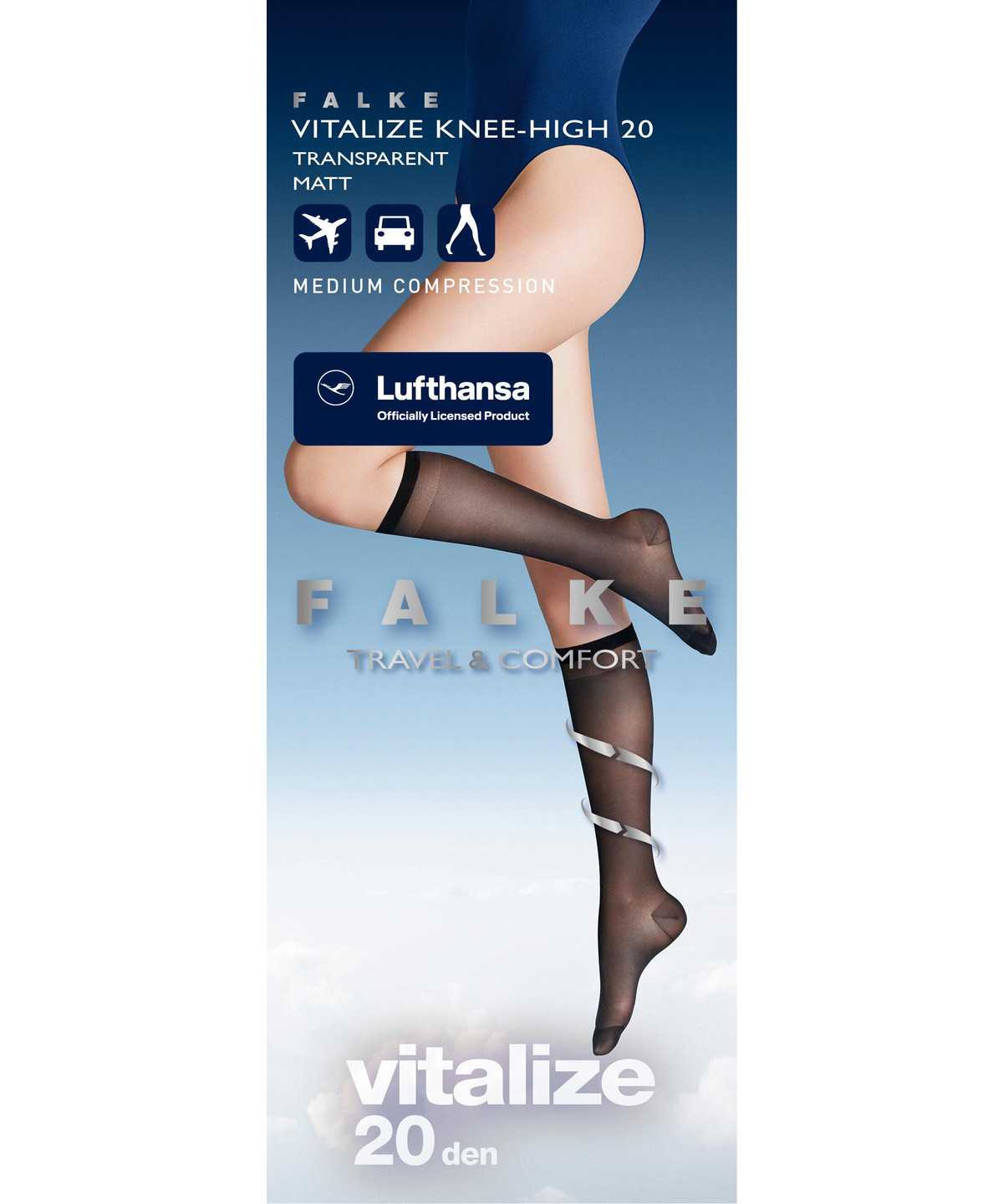 Falke Vitalize 20 DEN Knee-high Socks Zokni Női Fekete | PQKY-38975